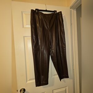Womens Brown Leather Pants